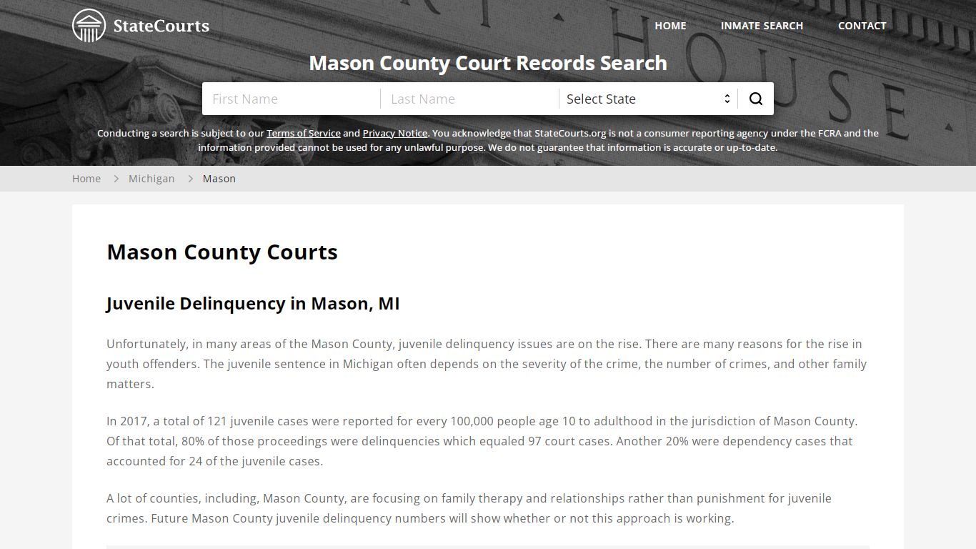 Mason County, MI Courts - Records & Cases - StateCourts